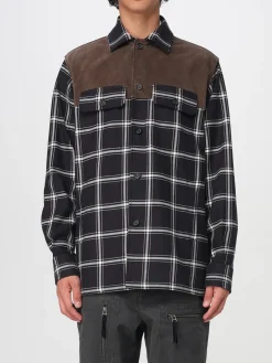 Camicia country in cotone e camoscio McQueen