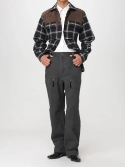 Camicia country in cotone e camoscio McQueen