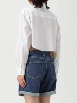 Camicia crop in cotone con logo Calvin Klein Jeans