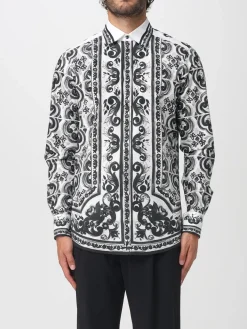 Camicia Dolce & Gabbana in cotone con stampa Maioliche
