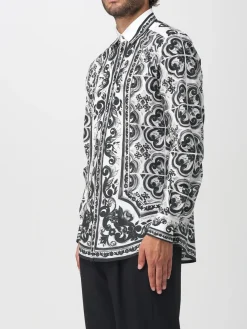Camicia Dolce & Gabbana in cotone con stampa Maioliche