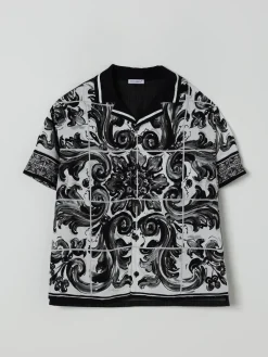 Camicia Dolce & Gabbana in denim con stampa Maioliche