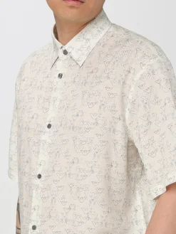 Camicia Emporio Armani in misto viscosa con stampa Eagle