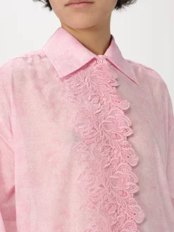 Camicia Ermanno Scervino in cotone con inserti in pizzo