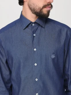 Camicia Etro in cotone con logo ricamato