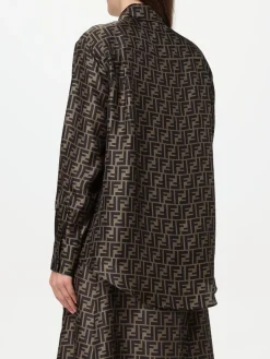 Camicia Fendi in seta con motivo monogram
