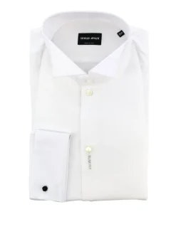 Camicia Giorgio Armani da smoking con collo diplomatico e doppi polsi