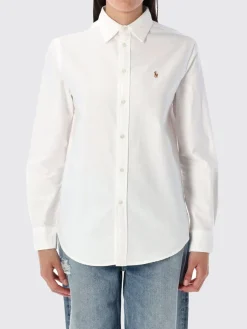 Camicia in cotone con logo ricamato Polo Ralph Lauren