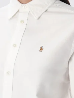 Camicia in cotone con logo ricamato Polo Ralph Lauren