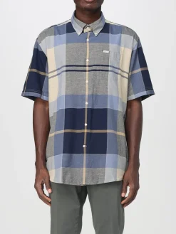 Camicia in cotone e lino tartan Barbour