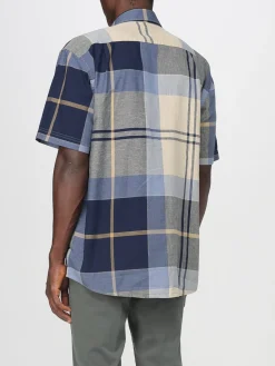 Camicia in cotone e lino tartan Barbour