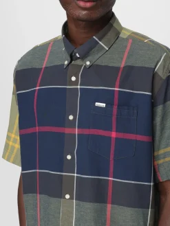 Camicia in cotone e lino tartan Barbour