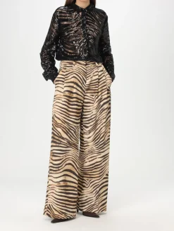 Camicia Just Cavalli in tessuto paillettato con stampa zebrata