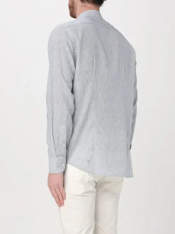 Camicia Manuel Ritz in cotone e lino a righe