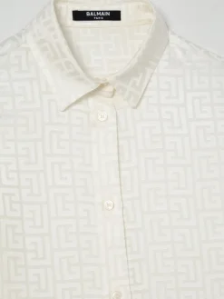 Camicia monogram Balmain in seta
