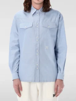 Camicia Palm Angels in popeline di cotone con logo