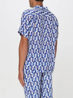 Camicia Peninsula in lino con stampa optical