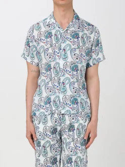 Camicia Peninsula in lino con stampa etnica