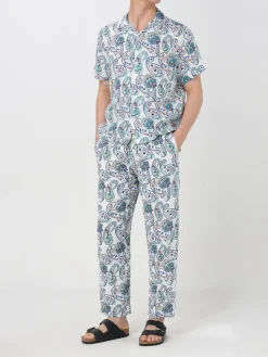 Camicia Peninsula in lino con stampa etnica