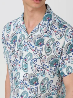 Camicia Peninsula in lino con stampa etnica