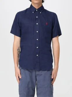 Camicia Polo Ralph Lauren in lino con logo
