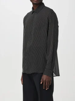 Camicia Saint Laurent in georgette di seta gessata