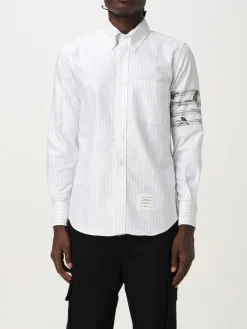 Camicia Thom Browne in cotone a righe con stampa