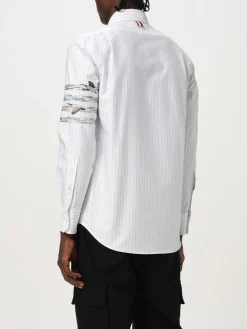 Camicia Thom Browne in cotone a righe con stampa