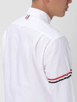 Camicia Thom Browne in popeline con flag logo