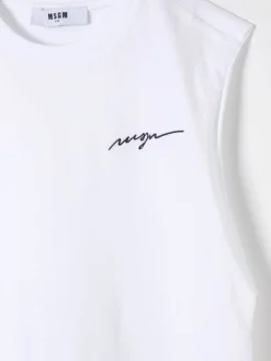 Canotta in cotone con logo MSGM Kids