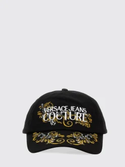 Cappello Baroque Versace Jeans Couture in cotone con logo ricamato