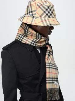 Cappello Burberry in canvas con Vintage Check jacquard