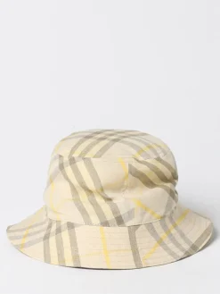 Cappello Check Burberry in lino stampato