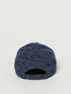 Cappello FF Fendi in denim con monogram jacquard