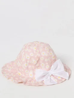 Cappello Il Gufo in cotone con stampa floreale e fiocco applicato