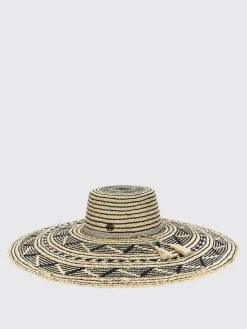 Cappello Maison Michel in rafia jacquard