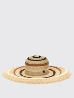 Cappello Maison Michel in rafia a righe