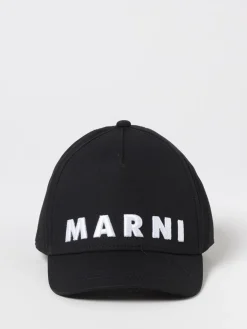 Cappello Marni in cotone con logo ricamato