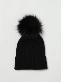 Cappello Moncler in lana vergine a coste con pompon