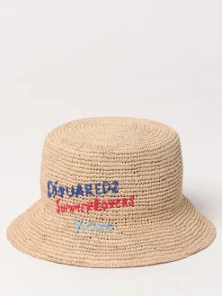 Cappello Summer Lovers Dsquared2 in rafia crochet