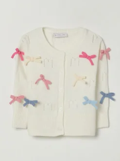 Cardigan con fiocchi all-over Monnalisa