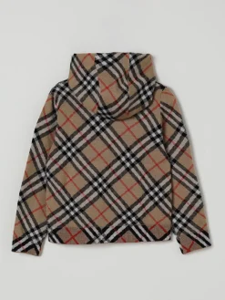 Cardigan di lana check Burberry con cappuccio