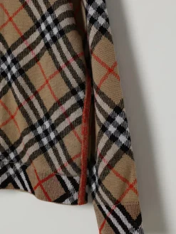 Cardigan di lana check Burberry con cappuccio