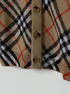 Cardigan di lana check Burberry