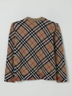 Cardigan di lana check Burberry