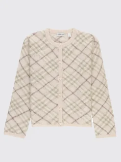 Cardigan in lana di Alpaca check Burberry