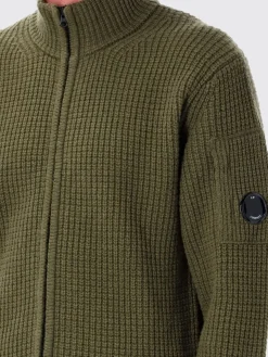 Cardigan in misto lana con logo C.P. Company