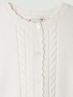 Cardigan in misto lana e cotone a girocollo Bonpoint