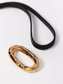 Choker Jil Sander in ottone e pelle