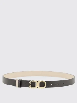 Cintura Gancini Ferragamo reversibile in pelle a grana